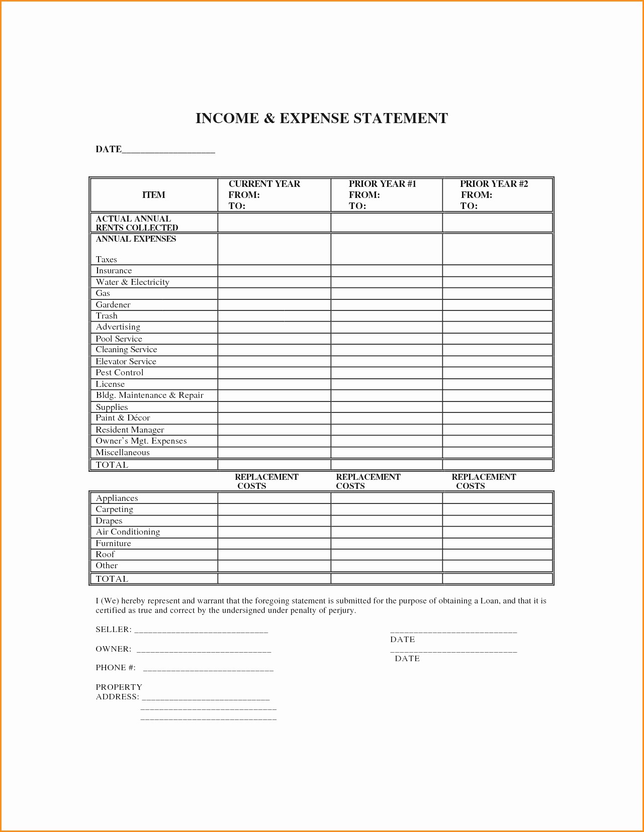 Easy P&amp;amp;l Template Lovely Real Estate Profit and Loss Statement form