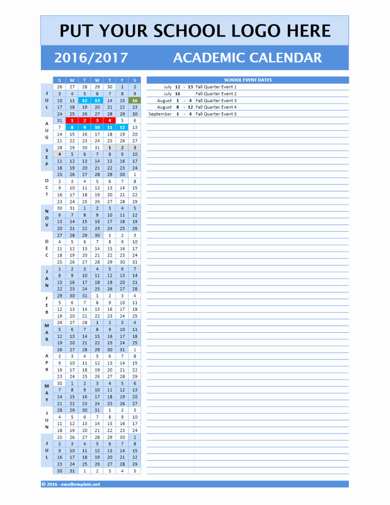 Editable Calendar 2017-2018 Elegant 2017 2018 and 2016 2017 School Calendar Templates