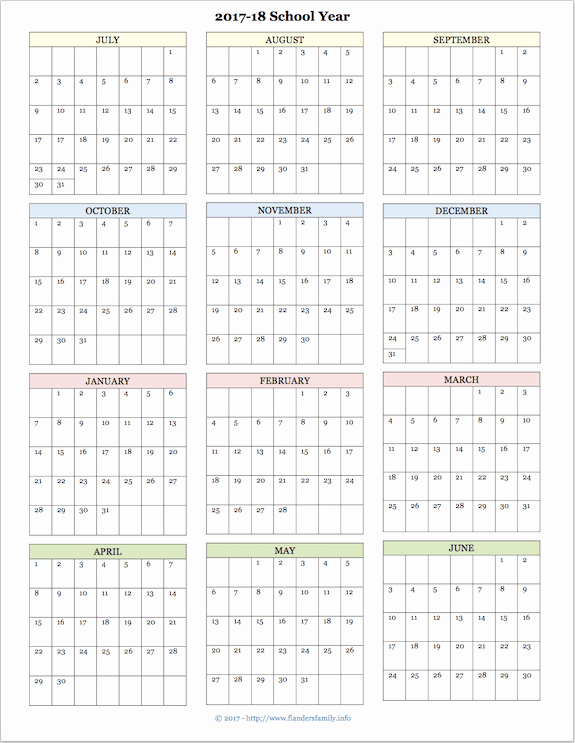 Editable Calendar 2017-2018 Unique 2017 2018 School Calendar
