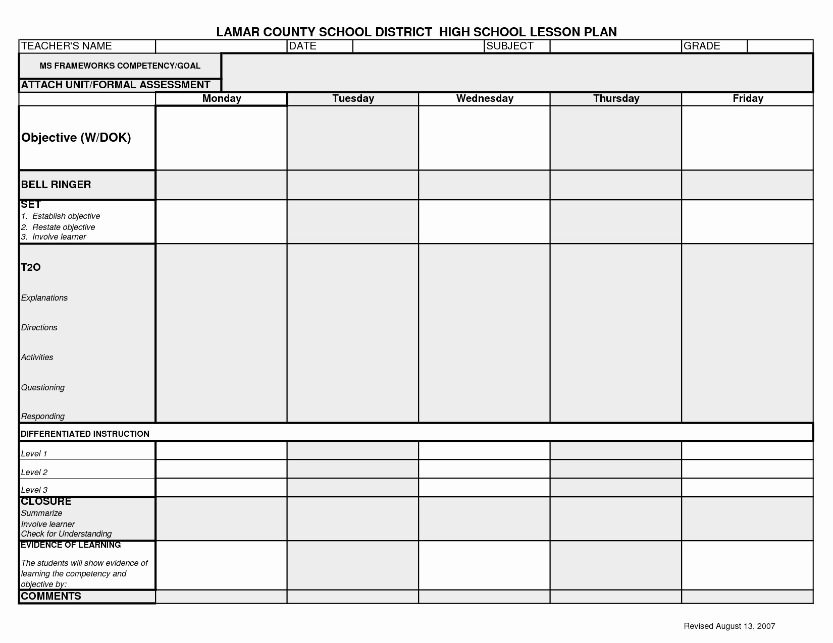 Editable Lesson Plan Template Word Beautiful Editable Weekly Lesson Plan Template Filename