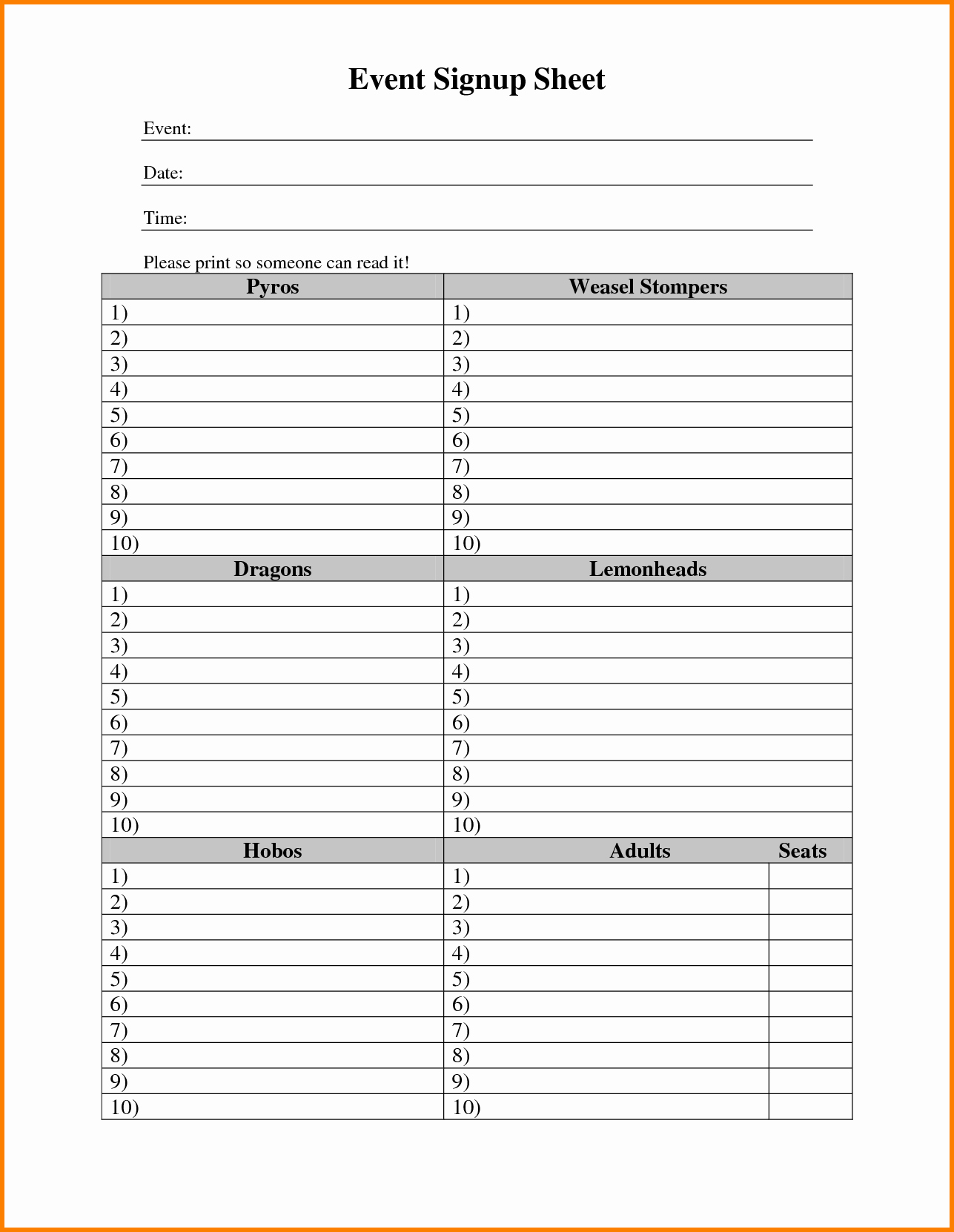 Editable Sign In Sheet Template Awesome New Visitor Sign Up Sheet Printable Template for events
