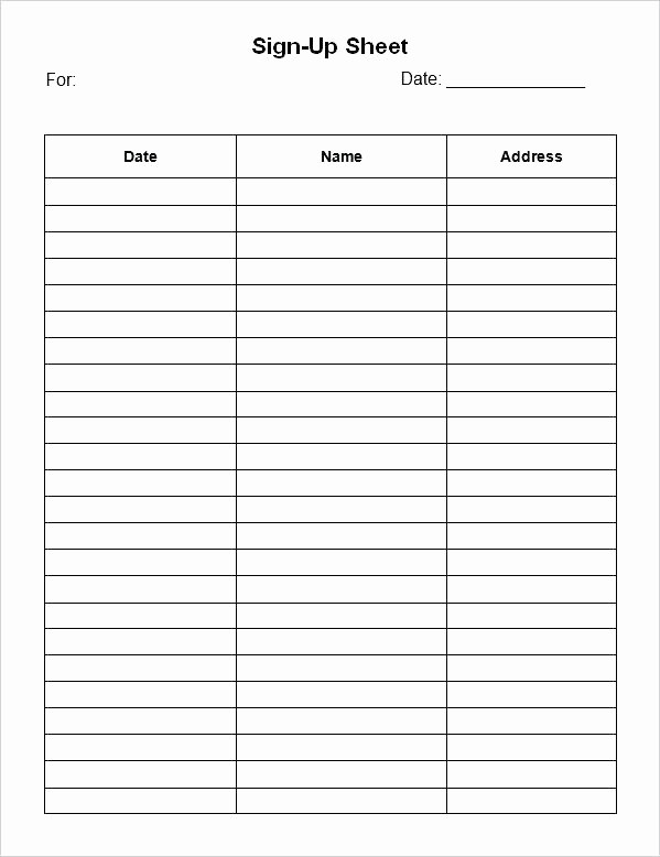 Editable Sign In Sheet Template New Editable Printable Sign Up Sheet Template Free