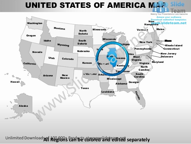 Editable Us Map for Ppt Fresh Editable Vector Business Usa Illinois State and County