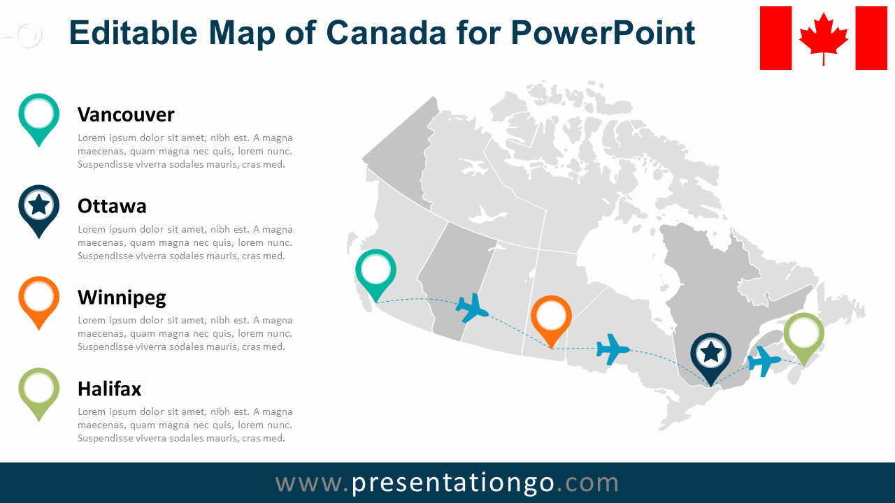 Editable Us Map for Ppt Luxury Canada Editable Powerpoint Map Presentationgo