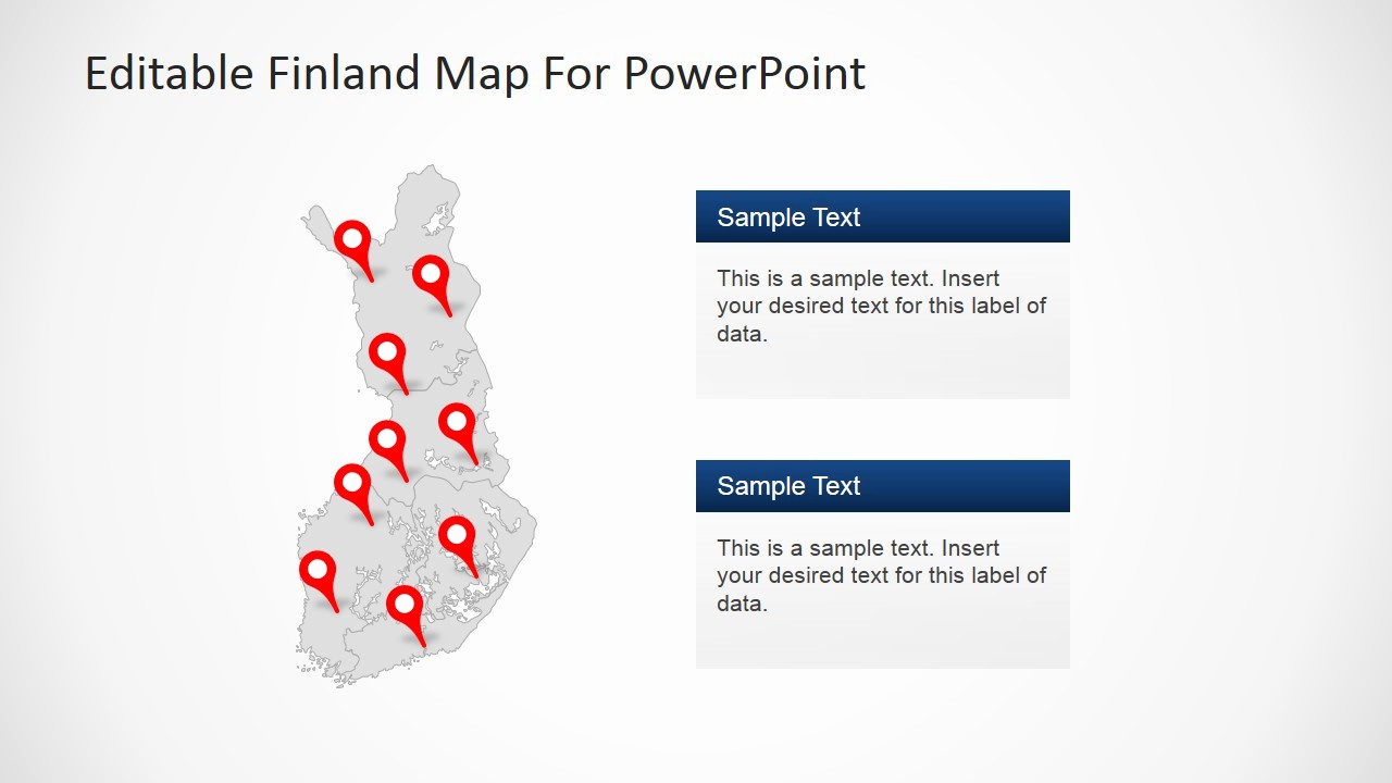 Editable Us Map for Ppt Unique Editable Finland Map Template for Powerpoint Slidemodel