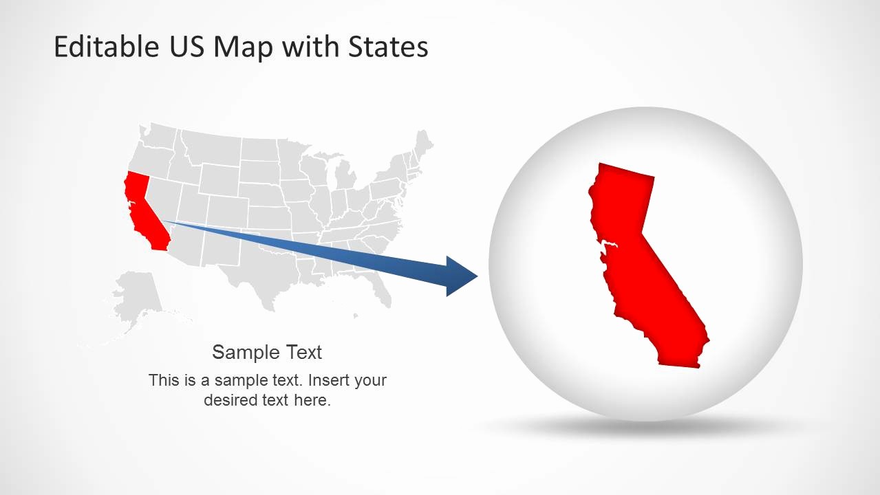 Editable Us State Map Powerpoint Elegant Editable Us Map Template for Powerpoint with States
