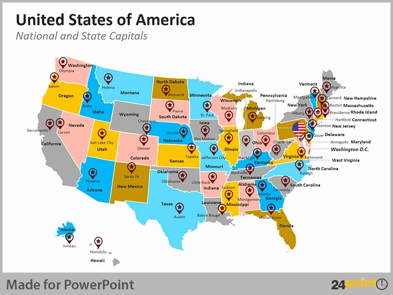 Editable Us State Map Powerpoint Lovely Editable Ppt Maps Of Usa States Capitals and Major Cities