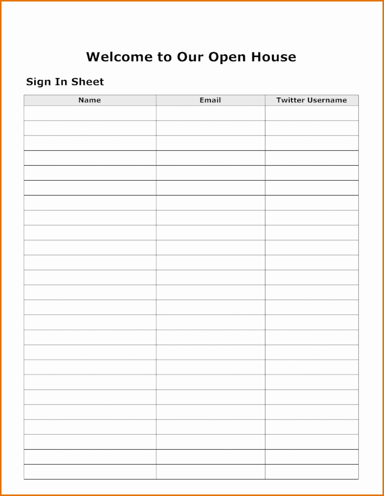 Email Sign In Sheet Template New 8 Open House Sign In Sheet Templatereference Letters