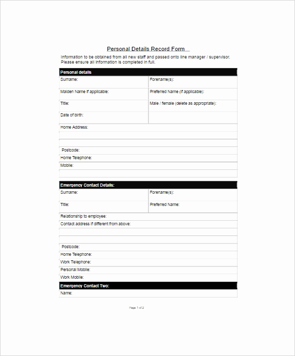 Emergency Contact form Template Free Awesome 12 Emergency Contact form Templates Free Word Psd Designs