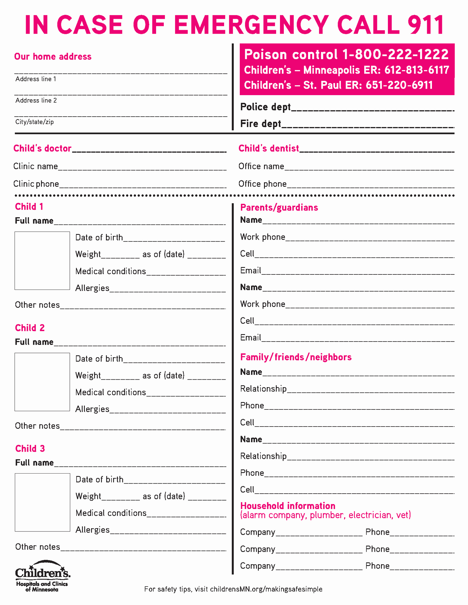 Emergency Contact forms for Children Awesome Children S Minnesota On Twitter &quot;download This Emergency