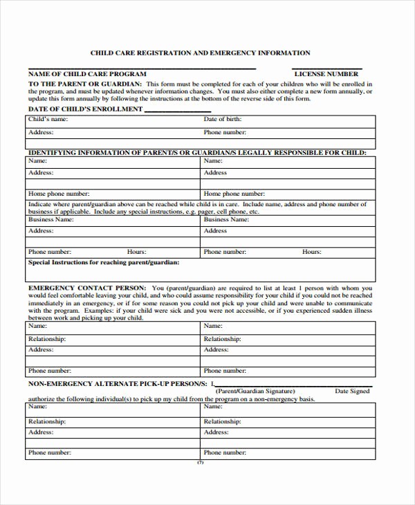 Emergency Contact forms for Children Unique 26 Emergency Contact form In Pdf Free Documents In Pdf