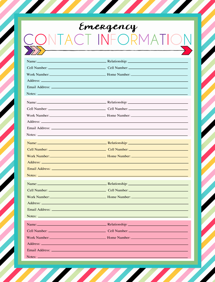 50 Emergency Contact List For Babysitter