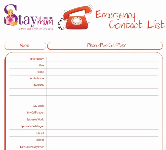 emergency contact information
