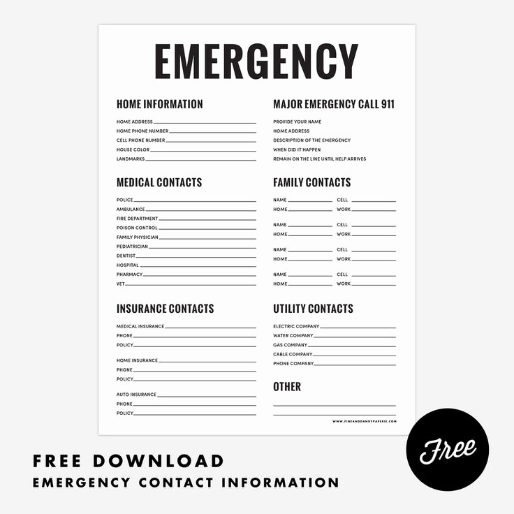 Emergency Contact List for Babysitter Unique 25 Best Ideas About Babysitter Printable On Pinterest