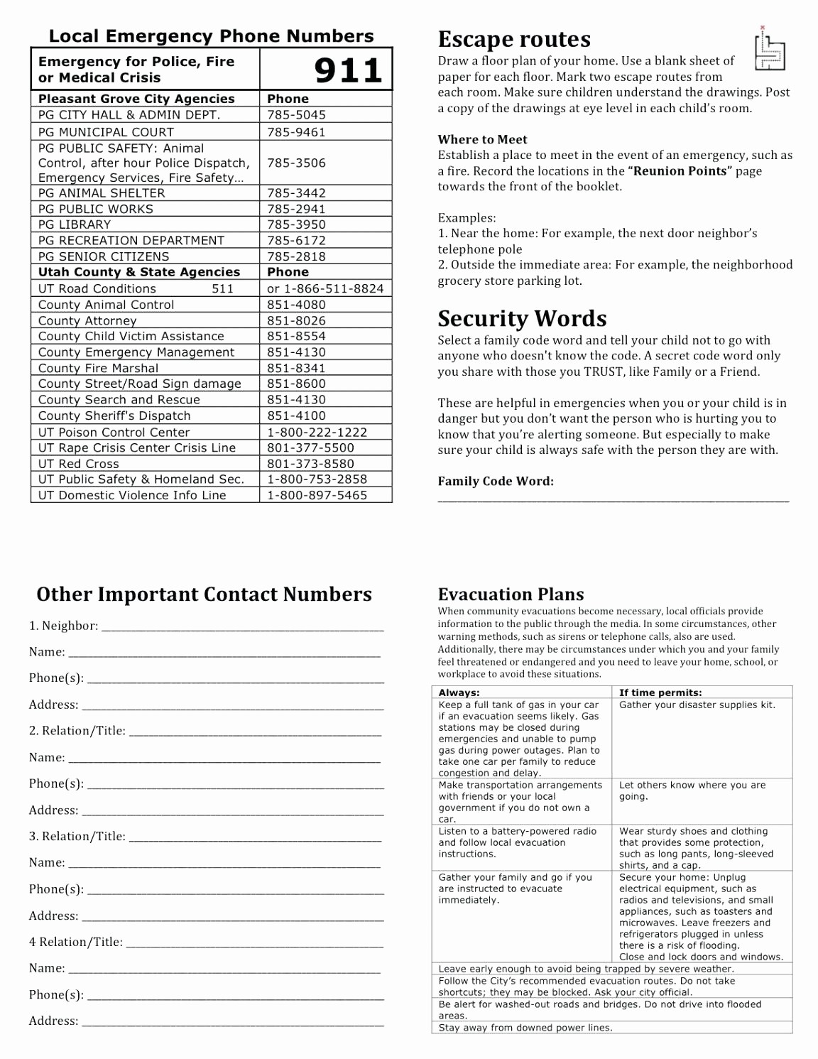 Emergency Contact List for Business Luxury Emergency Phone List Template