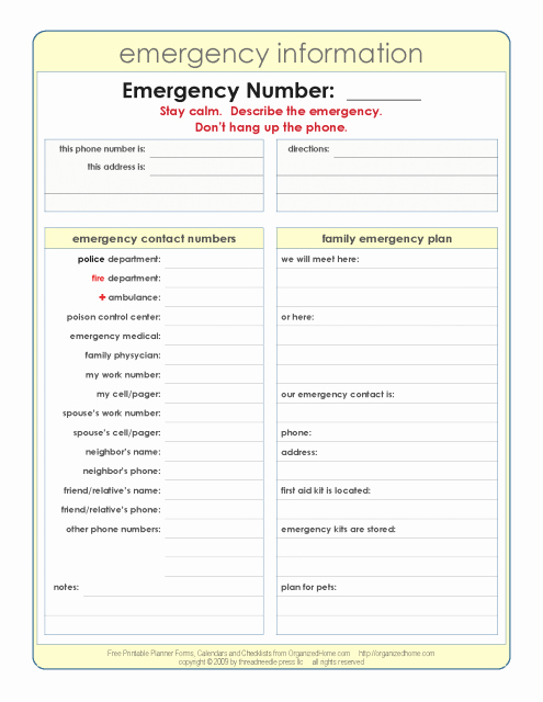 Emergency Contact List for Kids Inspirational Hoss S World January 2011