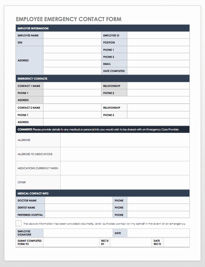 Emergency Contact List Template Excel Best Of Free Contact List Templates