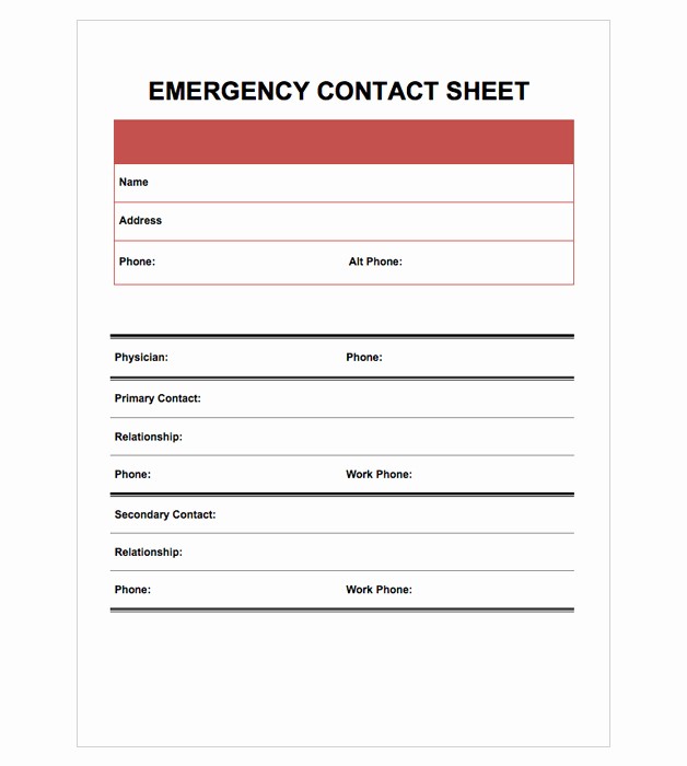 Emergency Contact List Template Excel Inspirational Easy Templates Manager