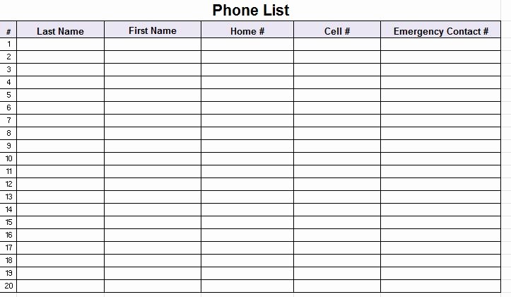 Emergency Contact List Template Excel Unique the Admin Bitch Download Free Staff Phone List Template