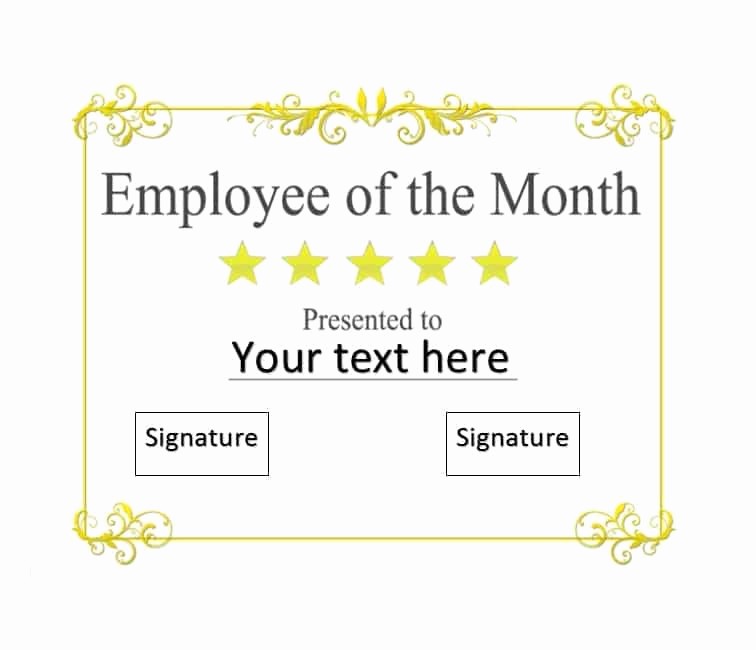 Employee Award Certificate Templates Free Beautiful 30 Printable Employee Of the Month Certificates