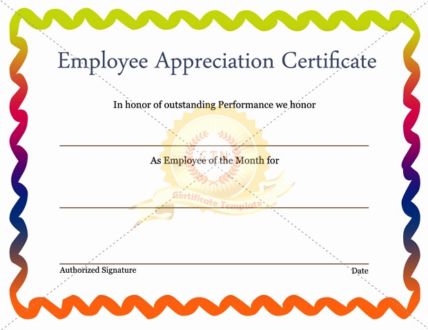 Employee Award Certificates Templates Free Elegant Free Editable Employee Appreciation Certificate Example