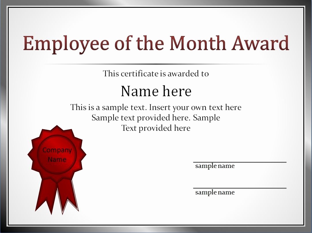 Employee Awards Certificates Templates Free Unique Impressive Employee Of the Month Award and Certificate