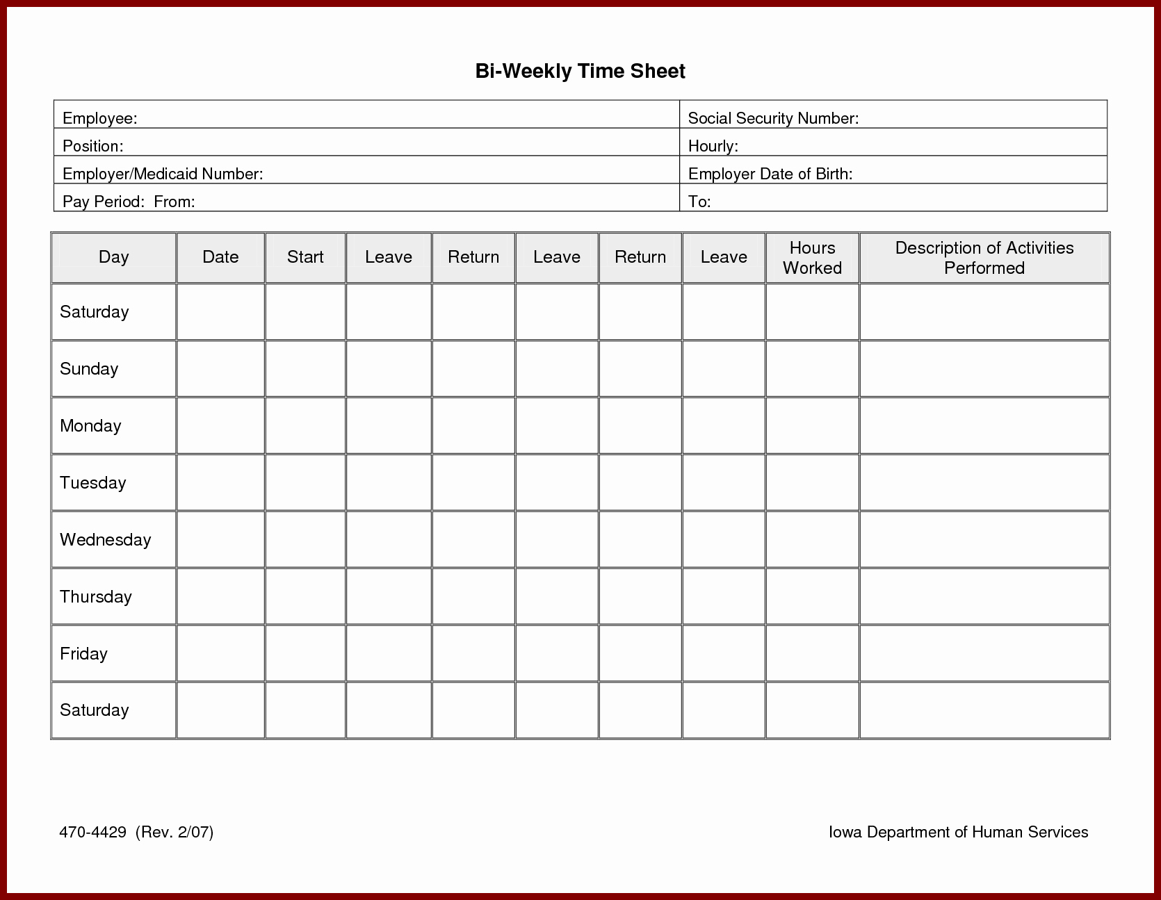 Employee Bi Weekly Timesheet Template Fresh Weekly Timesheet Template for Multiple Employees