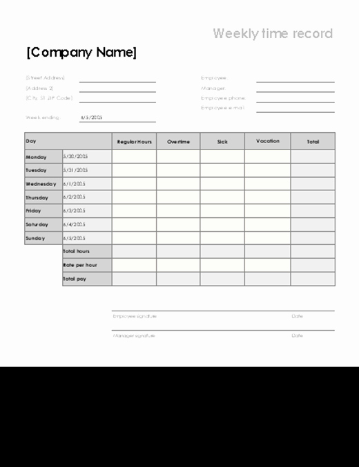 Employee Call Off Log Template Awesome Weekly Time Sheet with Sick Leave and Vacation