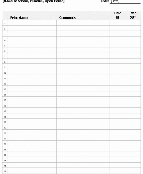 Employee Call Off Log Template Best Of Weekly Sign In Sheet Template &amp; Plete Guide Example