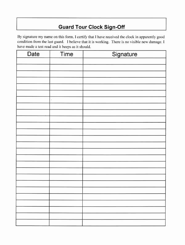 Employee Call Off Log Template Elegant Article Watchman Clock Sign Off Sheet by Florida Time Clock