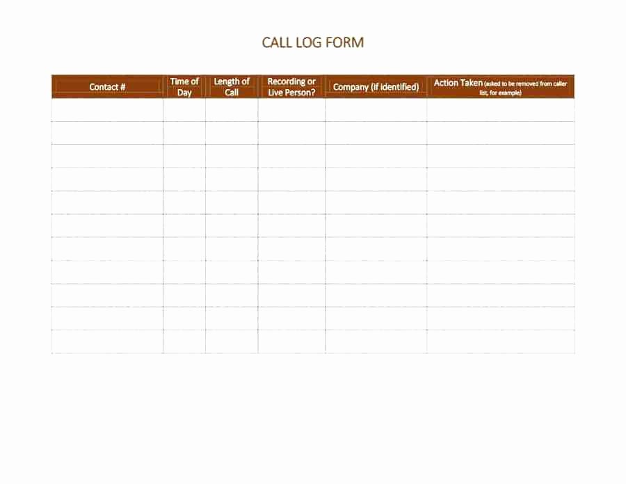 Employee Call Off Log Template Fresh Vacation Employee Call F Log Template top Excel
