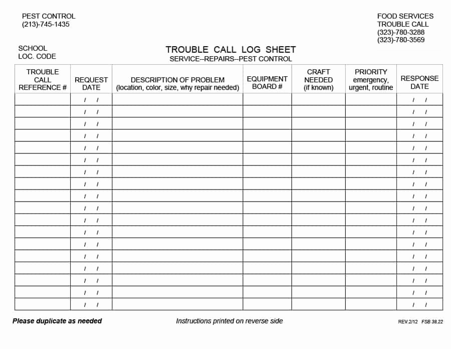 Employee Call Off Log Template Lovely 40 Printable Call Log Templates In Microsoft Word and Excel