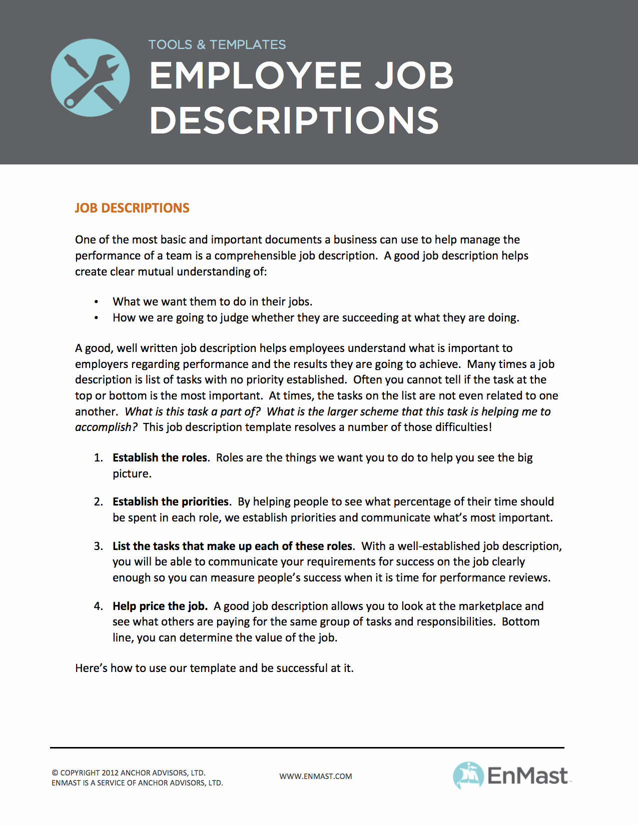 Employee Duties and Responsibilities Template Inspirational Small Business tools