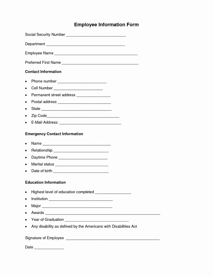 Employee Emergency Contact form Word Unique 19 Best Employee forms Images On Pinterest