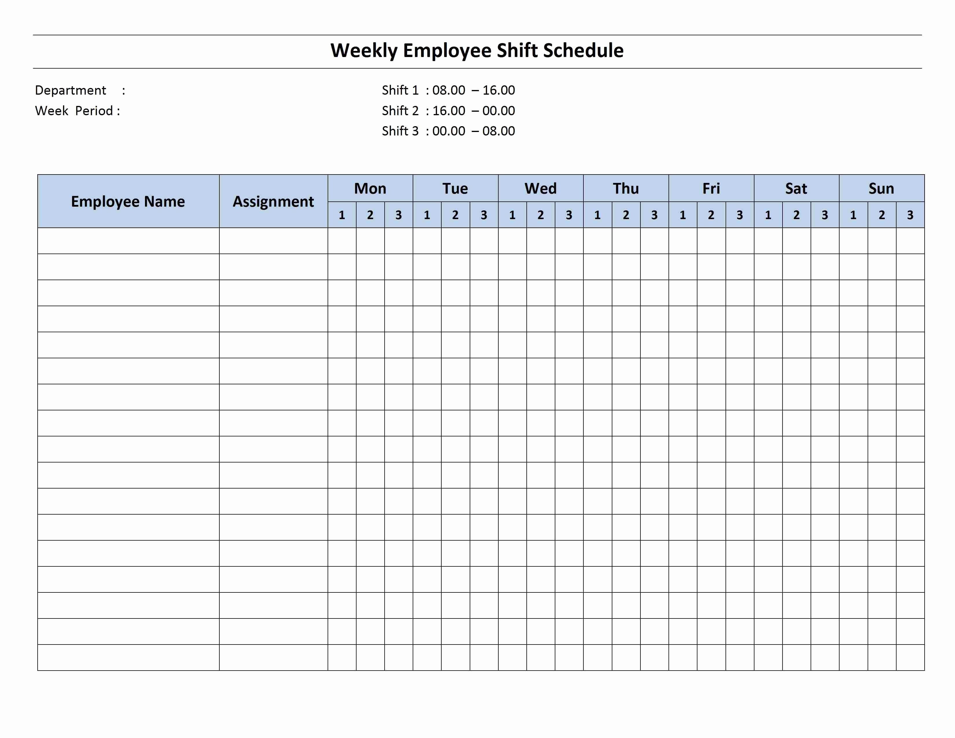 Employee Monthly Work Schedule Template Best Of Free Monthly Work Schedule Template