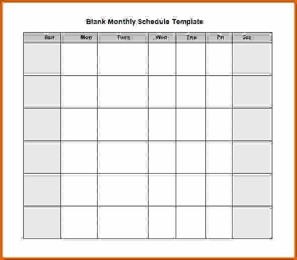 Employee Monthly Work Schedule Template Inspirational 7 Blank Monthly Employee Schedule Template