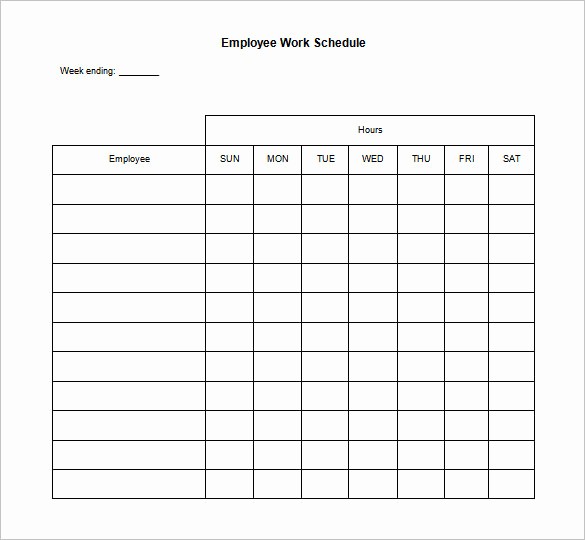 Employee Monthly Work Schedule Template New 17 Blank Work Schedule Templates Pdf Doc