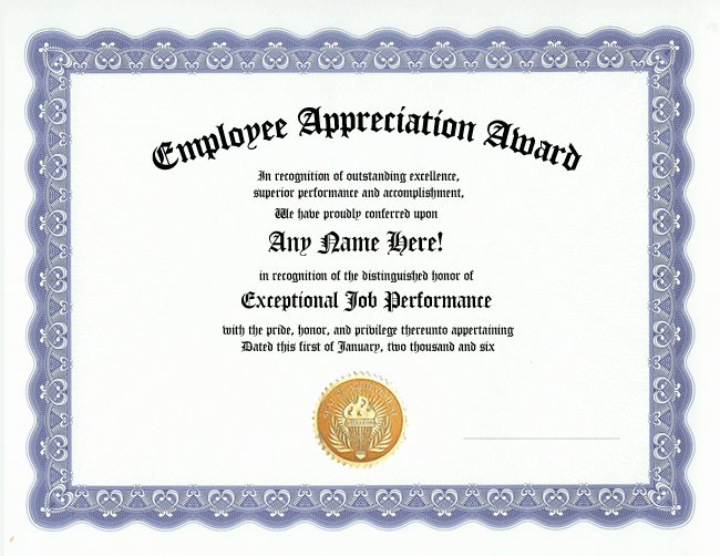 Employee Of the Day Certificate Inspirational Quotes for Employee Appreciation Awards Quotesgram