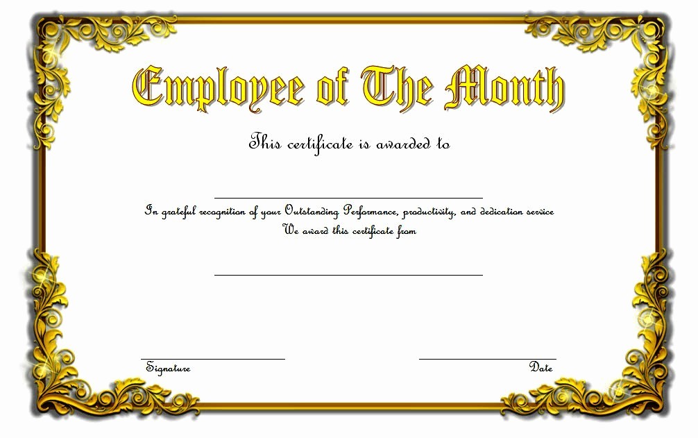 Employee Of the Month Free Beautiful Free Employee the Month Certificate Template – Nounportal