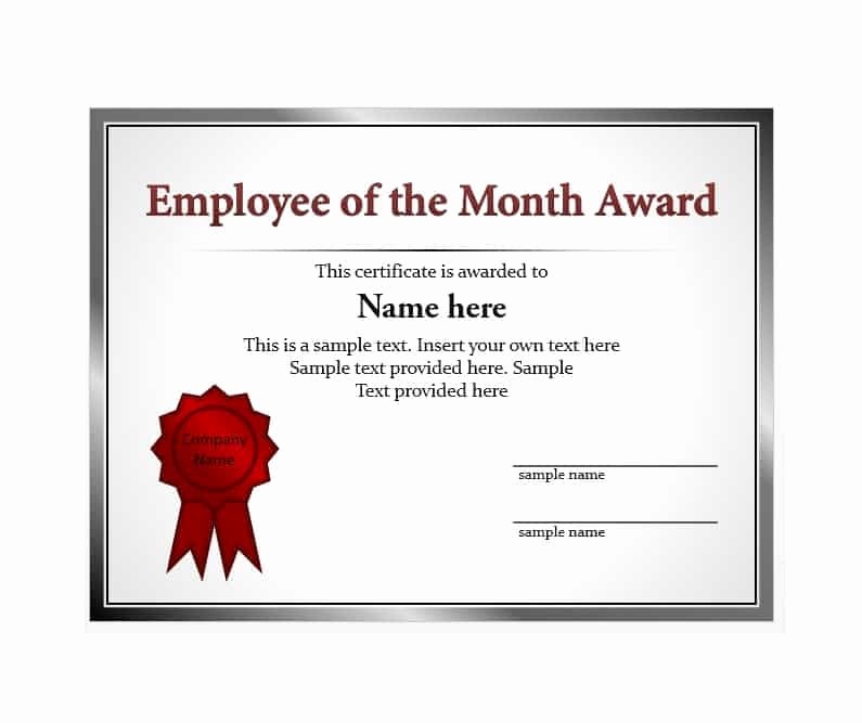 Employee Of the Month Free Fresh 30 Printable Employee Of the Month Certificates