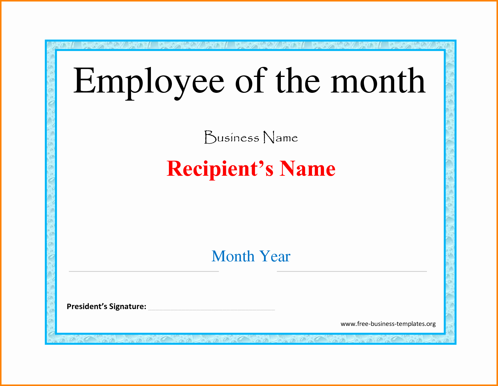 Employee Of the Month Free Unique Free Employee the Month Certificate Template