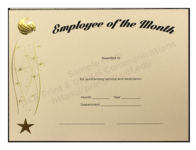 Employee Of the Month Sample Inspirational Ucf Printing &amp; Digital Munications Home