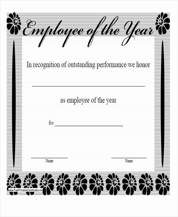 Employee Of the Year Certificates Awesome 22 Award Certificates Samples &amp; Templates