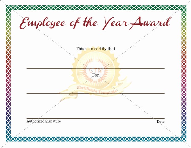 Employee Of the Year Certificates Elegant Employee Of the Year Certificate