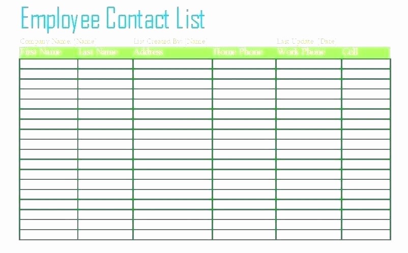 Employee Phone List Template Free Fresh Office Phone List Template – Chaseevents