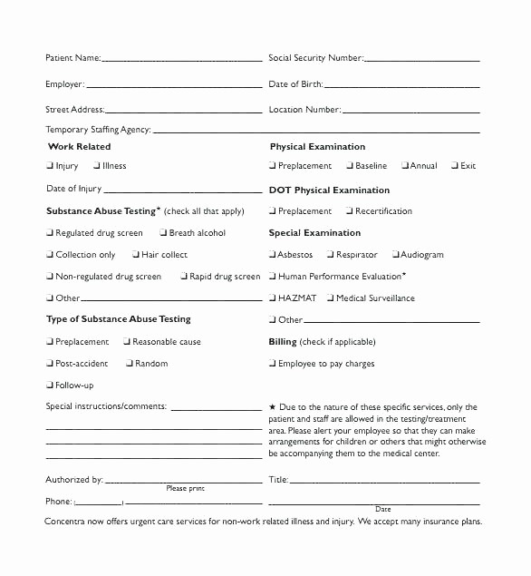 Employee Physical Exam form Template Beautiful Medical Examination Template Employee Physical form