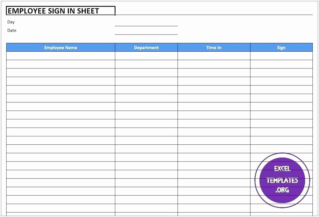 Employee Sign In Sheet Excel Awesome Employee Sign In Sheet Template Excel Free Sign Up Sheet