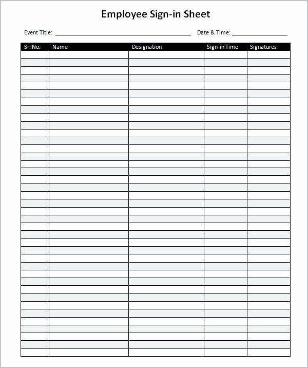 Employee Sign In Sheet Excel Awesome Template Sign In Sheet Template Excel Key Out Employee