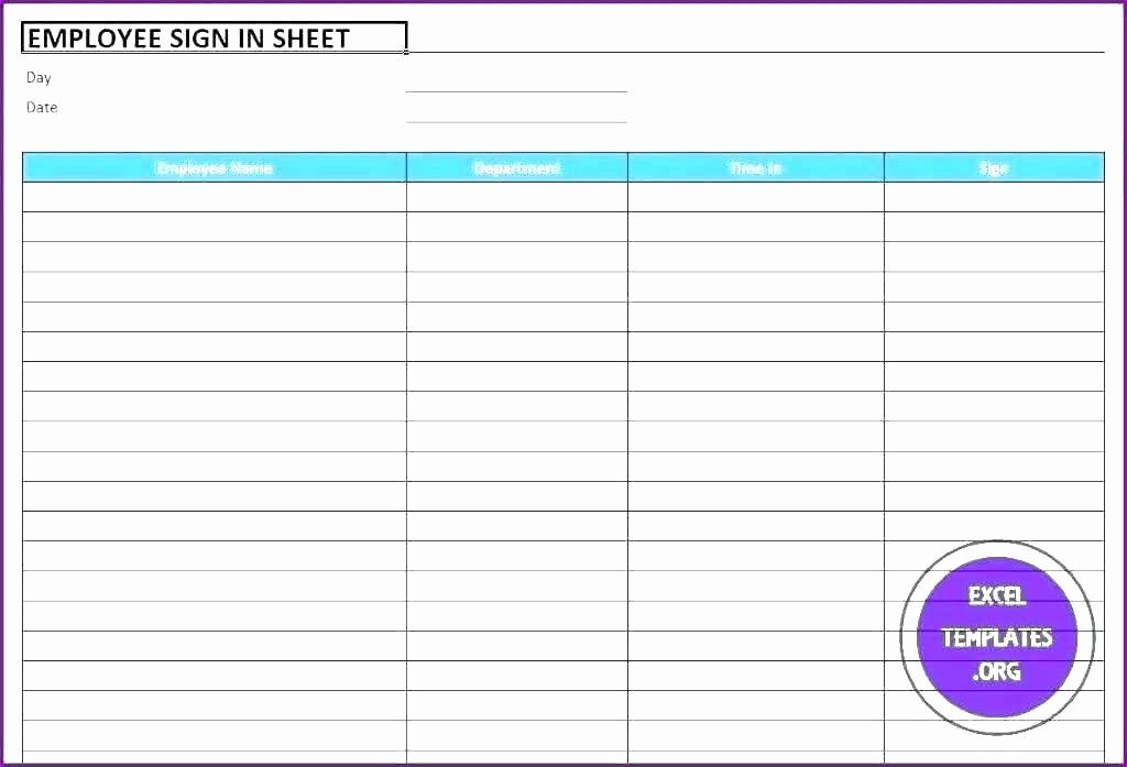 Employee Sign In Sheet Excel Awesome Template Sign In Sheet Template Excel Key Out Employee