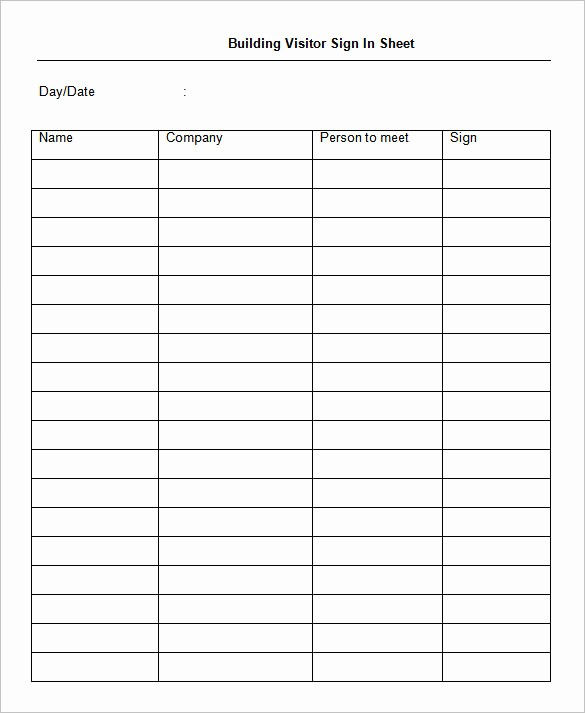 Employee Sign In Sheet Pdf Awesome 75 Sign In Sheet Templates Doc Pdf